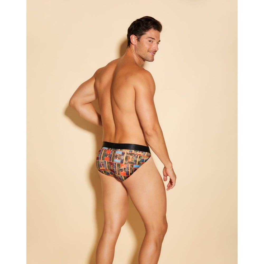 Cosabella Never Say Never Lace Sports Brief Bold Patchwork Print size S